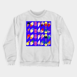 Ice Cream Flavour Blue Background Crewneck Sweatshirt